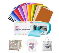 UCEC Iron On Vinyl for Cricut Joy 41 Sheet, Heat Transfer Vinyl 12" x 5.5" with 37 Assorted Colors, HTV Vinyl for T-Shirts Hats Leathers DIY, Vinyl via Heat Press Machine & Craft Cutter Machine