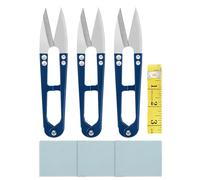 UCEC Sewing Snips, Thread Cutter, Embroidery Scissors, U Sewing Scissors, Thread Snips, Dressmaking Cutter, Mini Scissor, Cross Stitch Accessories - Sharp & Easy to Cut - 3 Blue