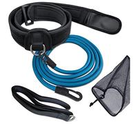 UCEDER Swim Belt Swim Training Belt with 2.2M Bungee Cord Adjustable Swim Tether for Swim in Place Swimming Pool Trainer Belt for Stationary Harness Aquatic Resistance Water Exercise (Black)