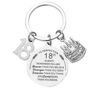 Ucfalfo 18th Birthday Gifts Birthday Keyring, 18 Year Old Birthday Stainless Steel Keyring for Boys Girls, The Best 18th Birthday Gifts for Your Son or Daughter