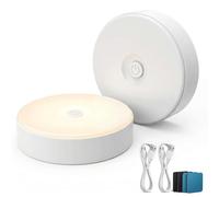 Ucfalfo 2 Pack Night Lights Rechargeable LED Touch Lamp, Magnetic Touch Lamp with Stepless Dimming & 3 Colour Modes, Portable Night Light for Feeds, Mini Light for Wardrobe Kitchen Cupboard Bedroom