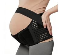 Ucfalfo 3 in 1 Pregnancy Support Belt, Adjustable No-Slip Belly Band for Pregnancy, Back Brace Abdominal Binder Waist Support, for Birth Preparation Labour Relieve Back Pelvic Hip Pain, Black, L