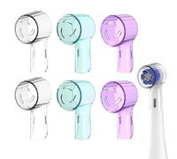 Ucfalfo 6Pack Electric Toothbrush Head Covers, Dustproof Electric Toothbrush Covers Head Cap Compatible with Oral B BiO, for Family Bathroom Outdoor Camping Hiking Travelling, White, Green, Purple