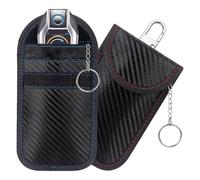 Ucfalfo Faraday Pouch for Car Keys 2PCS, Faraday Key Pouch, Carbon Fiber Shell + RFID Shielding Cloth, Waterproof Fabric,A Key Ring for Easy Carrying, Effectively Blocks RFID Signals(Black and Red)