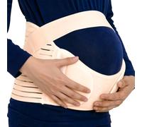 Ucfalfo Pregnancy Belt Support, Adjustable Pregnancy Belly Band with Velcro, Lightweight Maternity Birth Preparation Labour Relieve Back Pelvic Hip Pain, Maternity Support Belt for Women, Beige, L