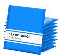 UCGOU Bubble Mailers 12x16 Inch 40 Pack Usable Size 12x15 Inch Large Padded Envelopes Blue Waterproof Packaging Bags for Shipping Self Seal Strong Adhesion Envelopes for Jewelry Makeup Supplies