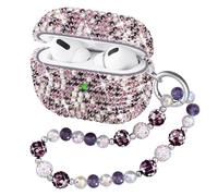 Ucharmbead Compatible with AirPods Pro 3 Case Protective Glitter Cute Case for AirPod Pro 3rd Gen with Luxury Shining Keychain Lanyard Strap for Women Girls (Grey)