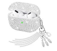 Ucharmbead Compatible with AirPods Pro 3 Case Protective Glitter Cute Case for AirPod Pro 3rd Gen with Luxury Shining Keychain Lanyard Strap for Women Girls (Silver Dream Catcher)