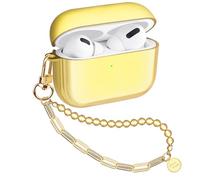 Ucharmbead Compatible with AirPods Pro 3rd Generation Cute Case Cover for Air Pods Pros 3 with Golden Jewelry Keychain Charm Lanyard Strap for Girls Women (Square)