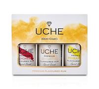 Uche Premium Rum Gift Set - 3x5cl Miniature Bottles - Coconut, Pineapple & Lychee Flavours - Smooth Tropical Spirit - Perfect Neat, on Ice or in Cocktails - Elegant Rum Gift Box - 37.5% ABV