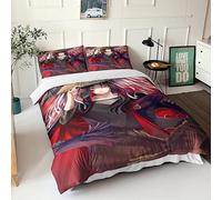 Uchiha Itachi Naruto 3D Print Quilt 3 Pieces Luxury Bedding Set Quality Duvet Set,Super Soft Microfibre Anime Duvet Cover Set with Pillowcases,for Boys Girls Double（200x200cm）