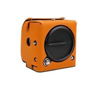 UCHMYD Handmade Genuine Leather Camera Half Case for Hasselblad 907X 100C/907X 100C CASE - Top Layer Cowhide Body + Metal Base Plate + Hand Shank 3-in-1 Design (Orange)