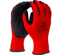 UCI 10 x AceGrip-Lite Work Grip Gloves Hand Protection Latex Palm - Red/Black (7/Small)