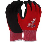 UCI 10 x Adept RED Nylon & Lycra Blend Liner Nitrile NFT Foam Coating Gloves (8/Medium)