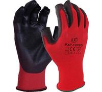 UCi PXP-12-RED PU Palm Coating 13 Gauge Partially Fingerless Grip Gloves Lightweight Dexterity - Red (11 / XXL)