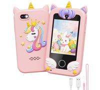 UCIDCI Kids Smart Phone Toys for Girls Ages 3-7 with Dual Camera - Phone Toy with Learning Games, Travel Gift with MP3 Music Player for Christmas Birthday Gifts for 3 4 5 6 7 Year Old Boys