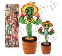 Ucikik Talking Cactus Toy with LED English Songs, Singing Cactus Dancing Musical Tummy Time Toys Baby Mimicking Repeats What You Say, Boys Girls Interactive Toys Gifts for 0-6 6-12 Months Babies