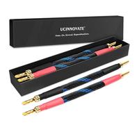 UCINNOVATE 11 AWG HiFi BFA Z Plugs Banana Speaker Cables, 4 Pack 20cm Audiophile OFC Gold Plated Speaker Wire with BFA Banana Plug for HiFi Audio System, BFA Banana Plugs with Bi-Wire Speaker Wires