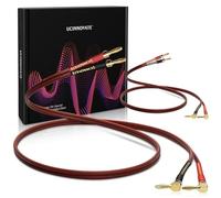 UCINNOVATE 2 Pack 14 AWG Speaker Wire with Banana Plugs, 2X 3m HiFi OFC Speaker Cable with Gold-Plated Right Angle Banana Plugs to Banana Plugs Audio Cable Speaker Cord for Audiophile (3m / 9.8FT)