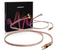 UCINNOVATE 2 Pack 2m HiFi Speaker Wire Cable with Gold-Plated Banana Plugs, Speaker Jumper to Spade Plugs, 13 AWG Audiophile Grade, Black, Indoor Use, Compatible with Speakers