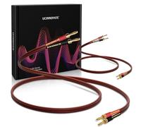 UCINNOVATE 2 Pack Audiophile Speaker Cable, 2X 4m High-end Pure Copper HiFi OFC Speaker Wire Cable with Gold-Plated Banana Plug, 4m 600 Strand 14 AWG Audio Cable for HiFi Speaker Home Theater 13.12FT