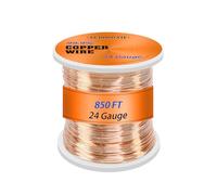 UCINNOVATE 99.9% Pure Solid Bare Copper Wire 24 Gauge, 0.5 mm x 259 m Soft Pure Copper Wire for Crafts, Electric Culture Gardening, Jewellery Making Soft Craft DIY Pure Copper Wire
