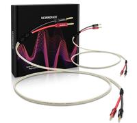 UCINNOVATE White Speaker Wire with Banana Plugs, 2 Pack 3m / 9.8FT OFC HiFi Speaker Cable with Banana Plugs, High-end 14 AWG Audio Cables with Gold-Plated Banana Plugs for Speakers Terminal Amp