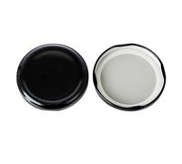 UCK-KIT 100 Pieces Screw Lids for Jars 82 mm, Black Twist-Off Lids for Storage Bottle Jars, Preserving Vessels, Jam Jars, Honey Jars, and Delicacy Containers Jars,100pcs