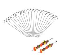 UCK-KIT 20PCS 6'' 304 Stainless Steel BBQ Grilling Skewers Reusable Skewers Dishwasher Safe Grill Tools for Air Fryer,Chicken Skewers,Turkey Kebabs,BBQ Accessories,20pcs