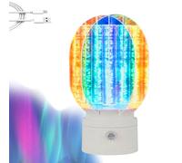 UCK-KIT 3D Rotating Aurora Night Light, Rechargeable, Dimmable, for a Romantic Starry Atmosphere, 7 Colors Northern Lights Projector for Home, Room Decor,Energy Class A++