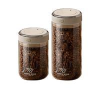 UCK-KIT Coffee Bean Storage Container with One-way Valve Airtight Lid Date Tracker for Coffee Fresh and Storage, Clear Glass Coffee Canister,B+C