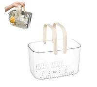 UCK-KIT Portable Shower Caddy Basket, Plastic Organizer Storage Tote with Handles Drainage Toiletry Bag Bin for Bathroom, College Dorm Room Essentials, Kitchen, Camp, Gym,Beige
