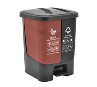 UCKYSU outdoor Classified Trash Bin Outdoor Double Pass Pedal Thickening Wet And Dry Classification Office Home Kitchen Size Trash Can Recycling dustbin(Yellow Green,20l)