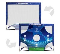 Officially Licensed UEFA Champions Leauge Goal - 4ft x 3ft with Target Sheet, UCL, Merchandise, Portable Net with Carry Bag, All-Weather Design, Durable Football Training Equipment, Foldable Mini Goal