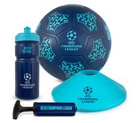 Hy-Pro Officially Licensed UEFA Champions League Street Ball Set - UCL, Size 5 Playground Soft Ball, Pump, 500ml Reusable Plastic Bottle, 4 Cones, Merchandise, Gift Set