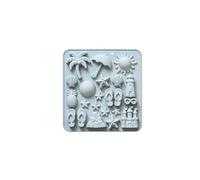 Uclac 2Pcs Summer Beach Silicone Molds: Coconut Tree, Starfish & More, Ideal for Chocolates, Candy, Jello, Baking Moulds for Party Hosts and Baking Enthusiasts, Perfect for Tropical Parties