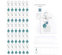 Uclac 30 Sets Travel Turtle Keychain, Little Sea Turtle Greeting Card with Organza Bag, Positive Inspirational Turtle Gifts for Women Men Family Employee Appreciation