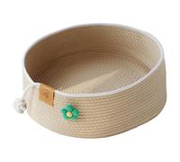 Uclac Cat Nest Bed Made from Hand Woven Cotton Rope with Cat Scratcher, All-Season Breathable Kitty Sleeping Bed Pet Supplies
