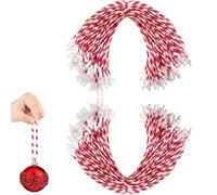 UCLEVER 200Pcs Christmas Tree Ornaments Hanger Strings with Snap Lock, Xmas Ornament Rope Decoration Hanging Cord, Precut Hanging Thread for Crafting