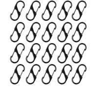 UCLEVER 30PCS S Double Sided Mini Carabiner Clip, 1.57inch Small Dual Wire Gate Carabiners Keychain Clasp Snap Hooks Tiny Key Clips Accessories for Outdoor Camping Fishing Hiking (Black)