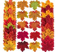 UCLEVER 500pcs Autumn Maple Leaves, 10 Colors Artificial Fall Leaves for Decorating Autumnal Theme Room, Card Making, Crafts and Thanksgiving Day