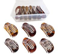 UCLEVER 6 Pcs Flat Hair Clips for Women, Curved Design Hair Clips for Lying Driving - Matte Strong Hold Hair Claw Clips with Clear Storage Box for Thin Thick Hair, Hair Accessories for Girls