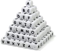 UCLEVER 78pcs Silicone Letter Beads, 12mm A-Z Large Square Alphabet Beads for Bracelets and Keychains, Necklaces and Lanyards Making