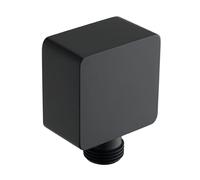 UCLIMAA Hand Shower Wall Supply Elbow Brass Square Wall Mounted Shower Hose Connector 1/2" for Handheld Shower Matte Black