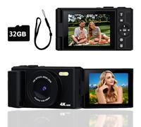 UCMDA Digital Camera 4K with Flip Screen, 32GB Travel Camera for Photography, 48MP Auto Focus Digital Camer, Ideal for Beginners, Digital Compact Camera