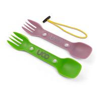 UCO Recycled ECO Utility Spork 3-in-1 Combo Spoon-Fork-Knife Utensil, 2-Pack, Green & Lavender