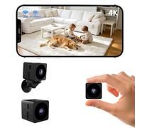 UCOCARE No Wifi Security Camera, 4K Mini Camera, Works With or Without WiFi, Wireless Indoor Outdoor Small Spy Cameras with Night Vision, Motion Detection, Multiple Mounts, Mini Camera for Home Pet