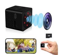 UCOCARE Spy Camera, 2.4G Wi-Fi or No WiFi Options, 4K Hidden Camera with 32GB Memory Card, Indoor Mini Camera with Phone App, Live Video, Night Vision, Motion Detection（Black