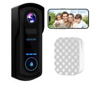 UCOCARE Video Doorbell Wireless with Chime, 2K 3MP WiFi Doorbell Camera Wireless, PIR Motion Detection, Camera Doorbell 10000mAh Battery, Night Vision, 2-Way Talk, IP67 Weatherproof SD & Cloud Storage