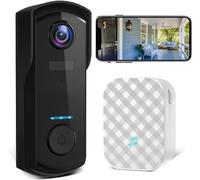 UCOCARE Wireless Video Doorbell Camera with Chime, 2K/4MP Camera Doorbell WiFi, AI Motion Detection, Voice Changer/Message, 2-Way Audio, Night Vision, 10000mAh Battery, IP66, Support SD/Cloud Storage